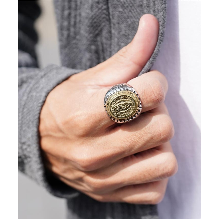 MEXICAN RING メキシカンリング グアダルーペ マリア ステンレススチール素材 23号/19号 指輪 BIKER | MB3Nagataya  - アクセサリー