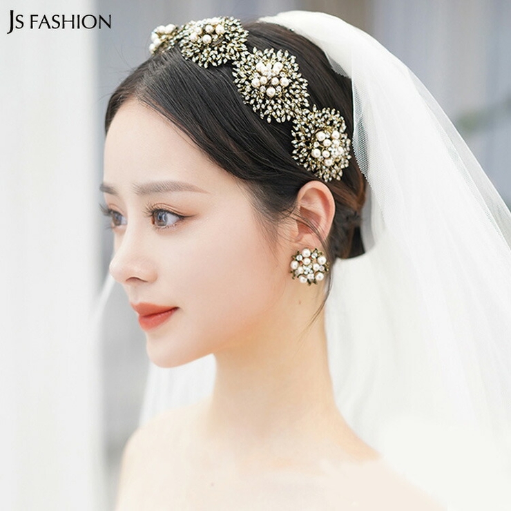 イヤリングとヘッドドレス3点セット ウェディング ヘッドドレス 品番 Jsfw Js Fashion ジェーエスファッション のレディースファッション通販 Shoplist ショップリスト