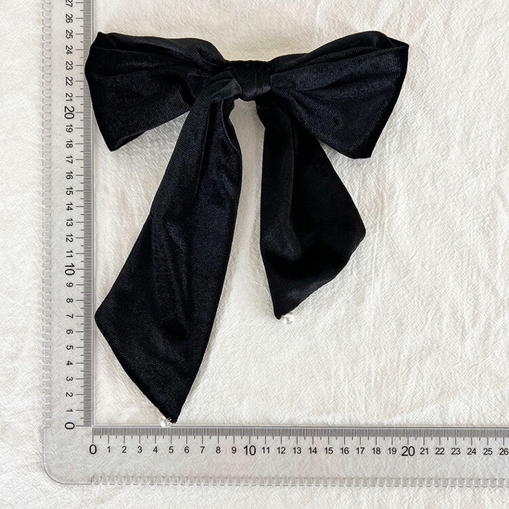 パール付きバレッタ リボン ベロア | JS FASHION | 詳細画像10 