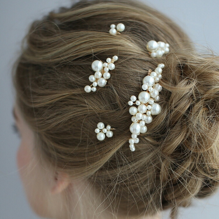 2024新作モデル ヘアフォーク髪飾りお花大人可愛いセレモニー上品パールキラキラ ヘアアクセサリー