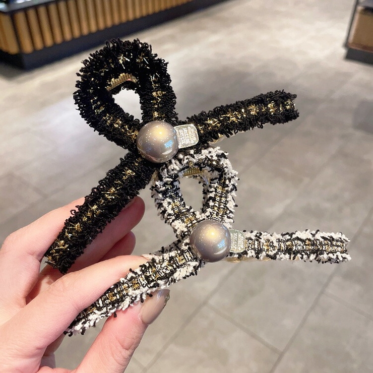 ヘアクリップ 全2色 ツイード風[品番：JSFW0013151]｜JS FASHION
