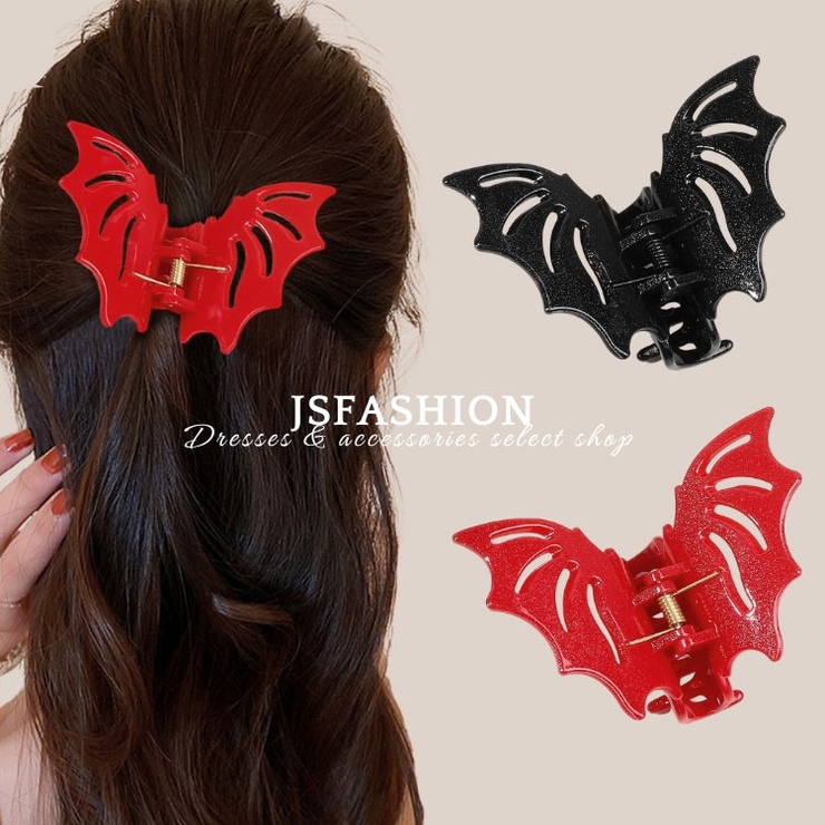 バットモチーフ ヘアクリップ バンスクリップ | JS FASHION | 詳細画像1 
