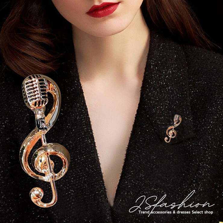 ブローチ 音符型 音楽 | JS FASHION | 詳細画像1 