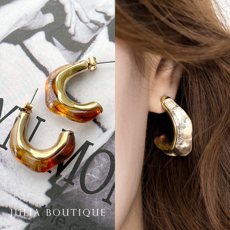 クリアゴールドフレークピアス/L00035 | JULIA BOUTIQUE | 詳細画像1 