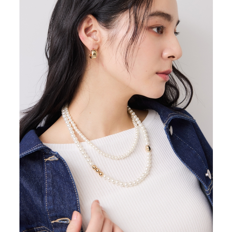 ホワイト(10) | 2WAYロングパールネックレス | VIS 