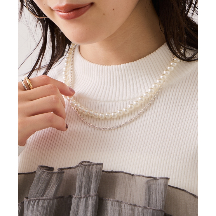 パール×チェーンネックレス | VIS  | 詳細画像3 