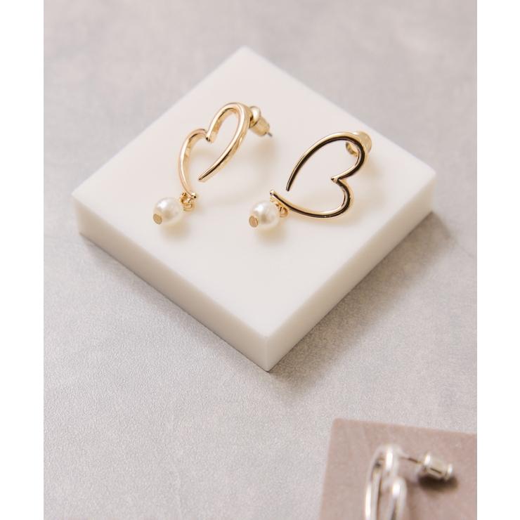 揺れパールハートピアス | VIS  | 詳細画像2 