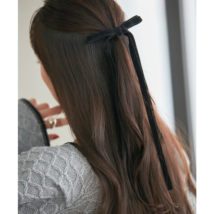 ブラック(01) | ベロアロングリボンヘアカフ | VIS 