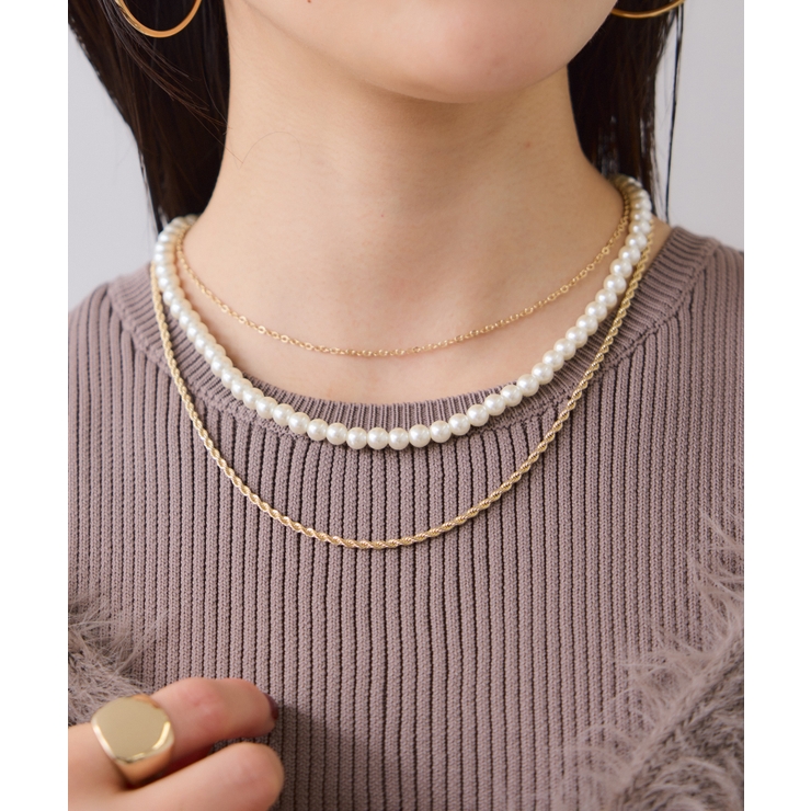 ガラスパール3連ネックレス | VIS  | 詳細画像3 