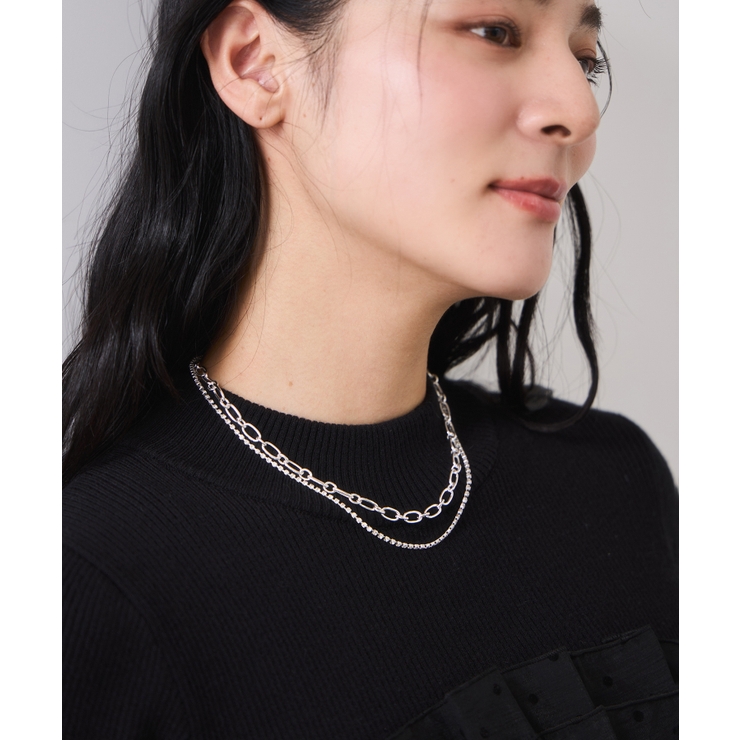 ラインストーンレイヤードネックレス | VIS  | 詳細画像3 