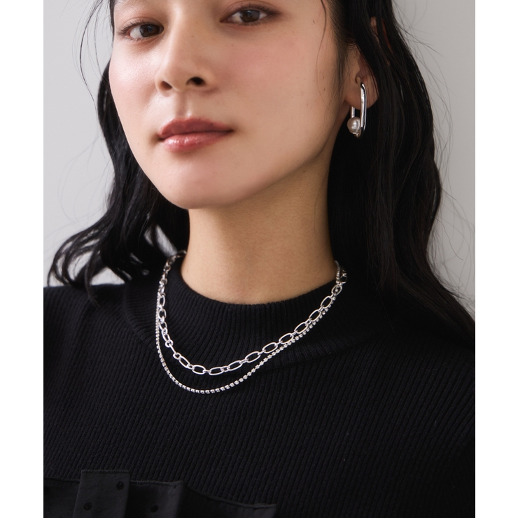 ラインストーンレイヤードネックレス | VIS  | 詳細画像4 