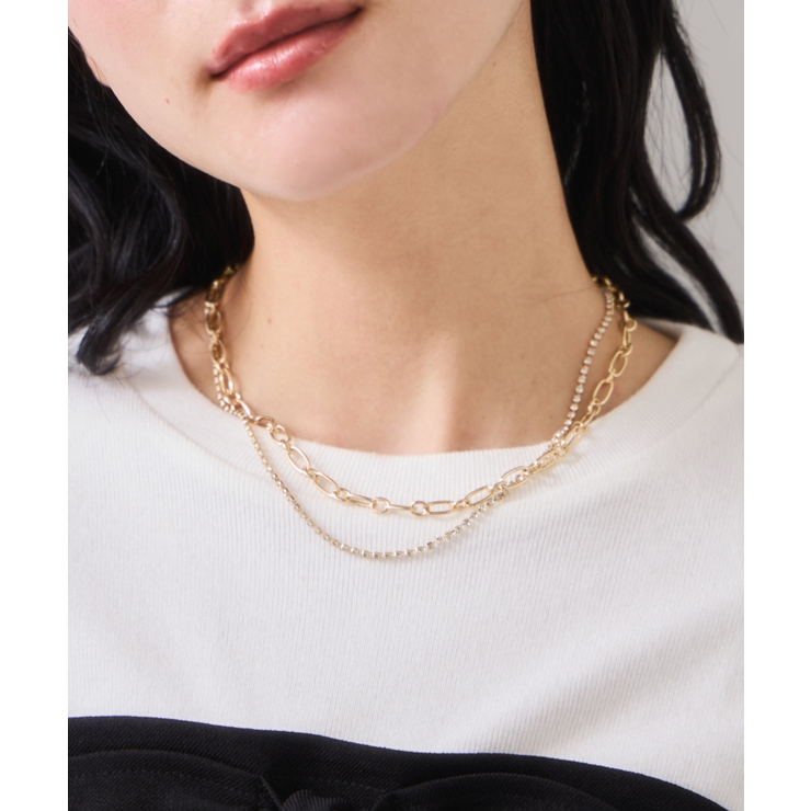 ラインストーンレイヤードネックレス | VIS  | 詳細画像6 