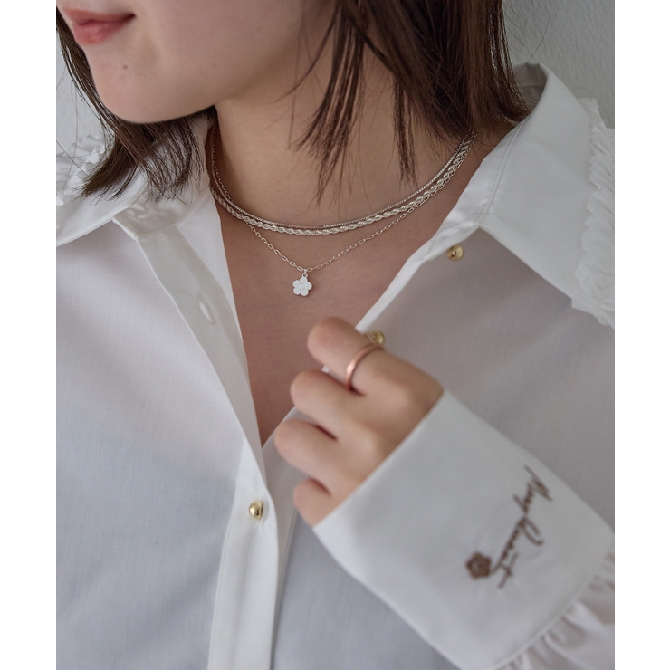 シルバー(93) | 【MARY QUANT×VIS】レイヤードデイジーネックレス | VIS 