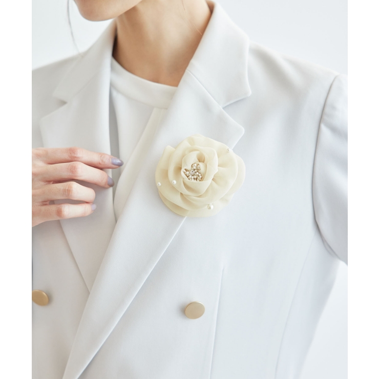 ベージュ(27) | パール付きシフォンフラワーコサージュ | ROPE' PICNIC