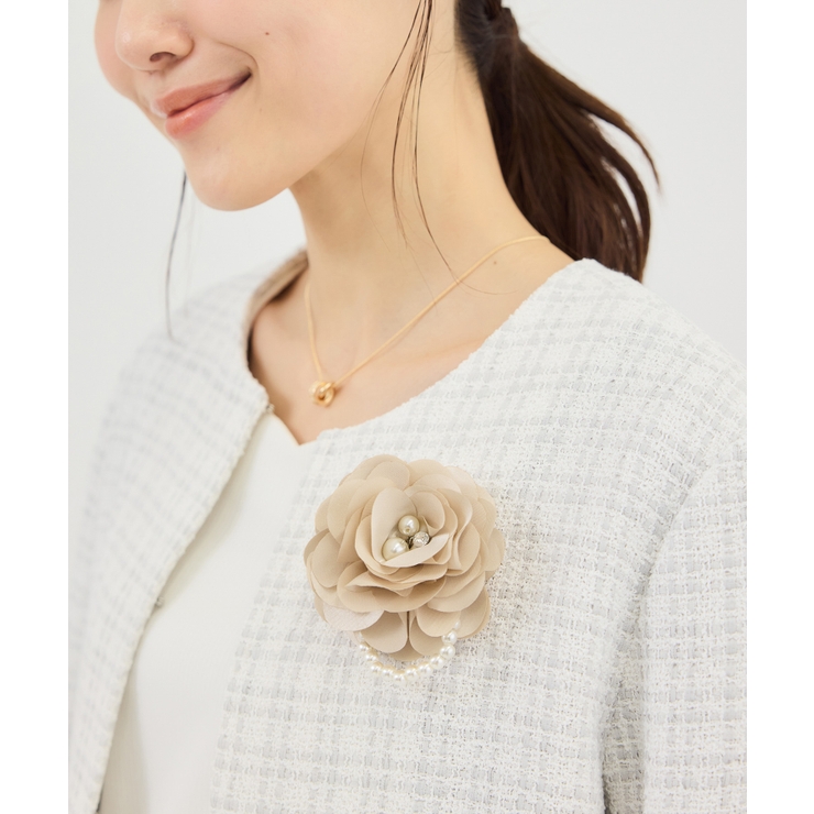 ベージュ系(28) | パール×サテンフラワーコサージュ | ROPE' PICNIC