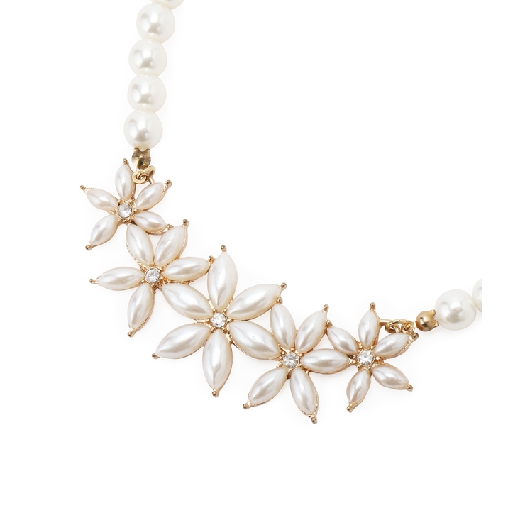パール×フラワーモチーフネックレス[品番：RPCW0041258]｜ROPE