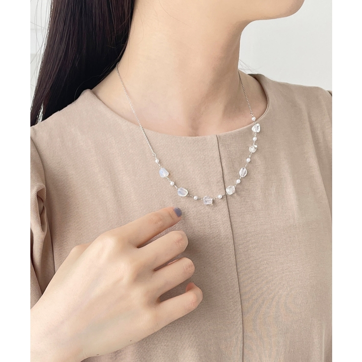 シルバー(93) | クリアストーンミックスネックレス | ROPE' PICNIC