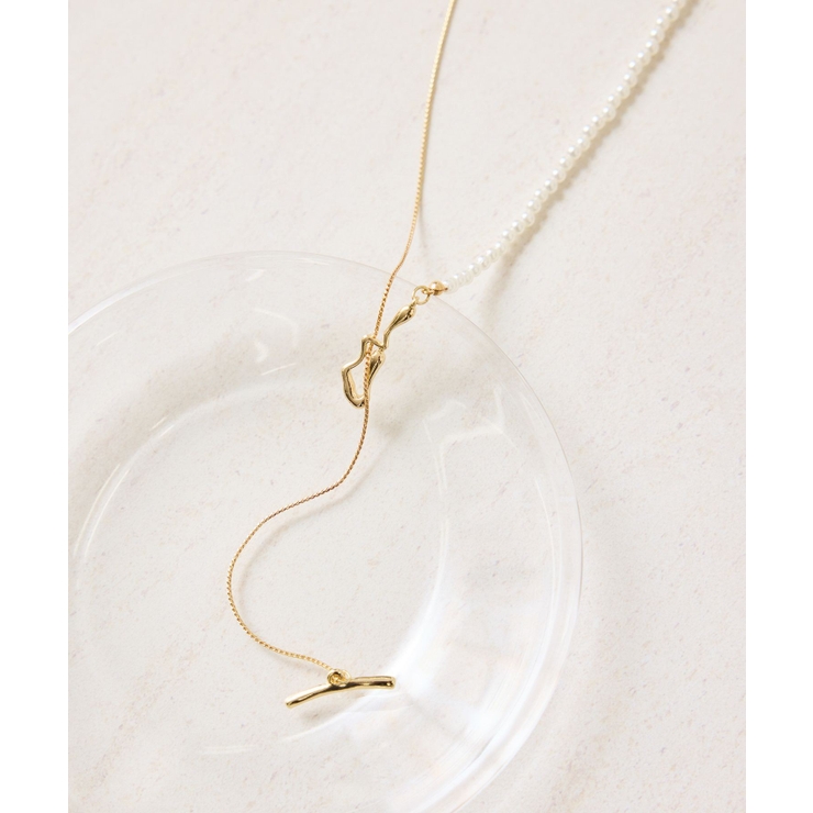 パール×チェーンラリエットネックレス | ROPE' PICNIC | 詳細画像1 