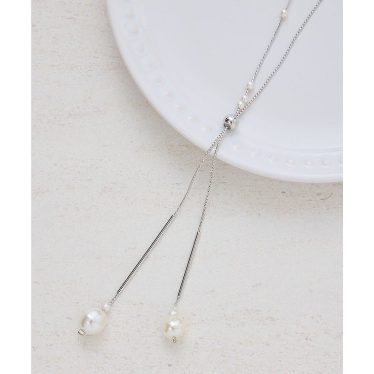 シルバー(93) | パールトップラリエットネックレス | ROPE' PICNIC