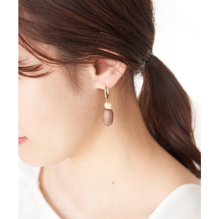 マットマーブルパーツフープピアス[品番：RPCW0027479]｜ROPE  