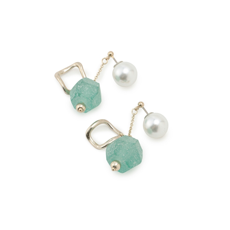 Recycle glass パールキャッチチェーンピアス | ROPE' PICNIC | 詳細画像2 