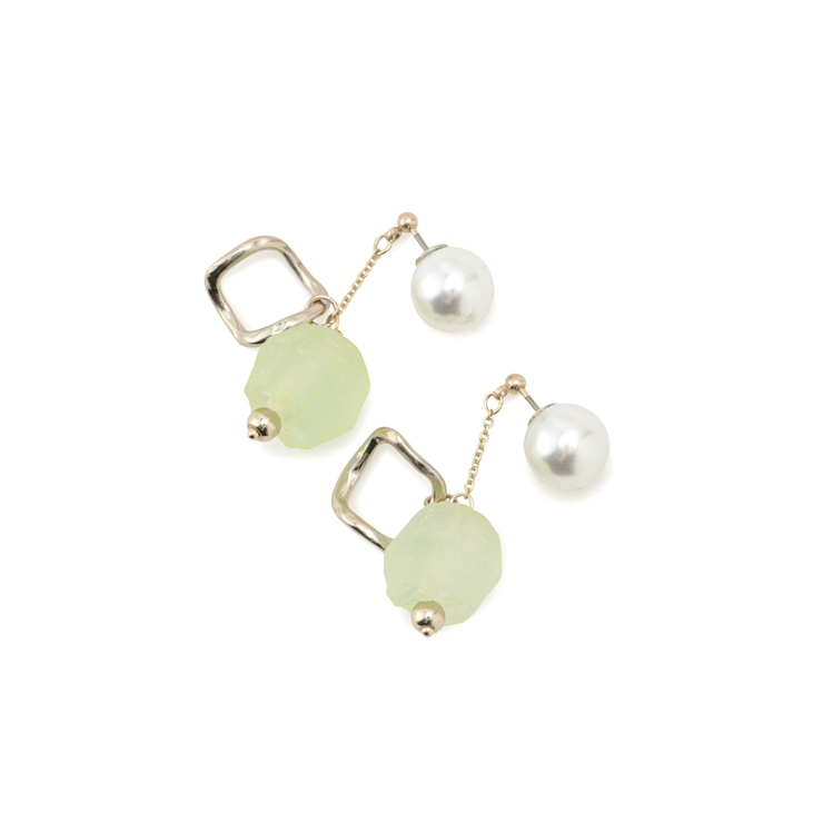 Recycle glass パールキャッチチェーンピアス | ROPE' PICNIC | 詳細画像3 