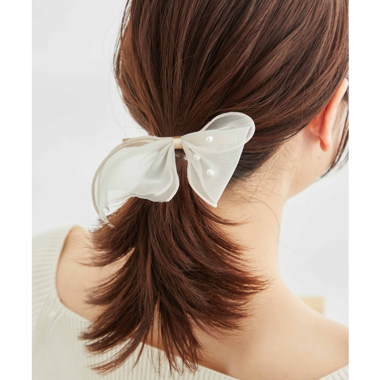 パール付きオーガンジーリボンヘアクリップ | ROPE' PICNIC | 詳細画像8 