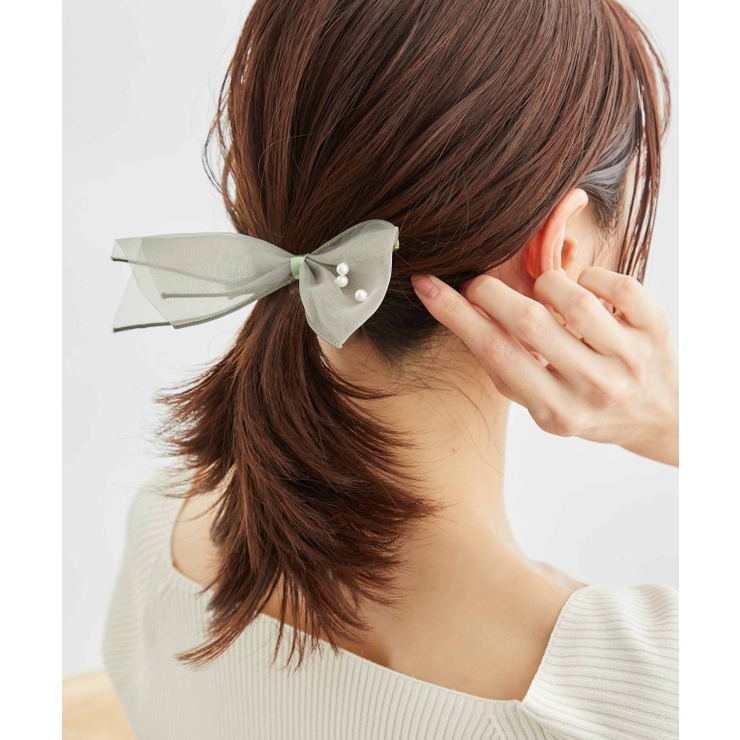 パール付きオーガンジーリボンヘアクリップ | ROPE' PICNIC | 詳細画像9 