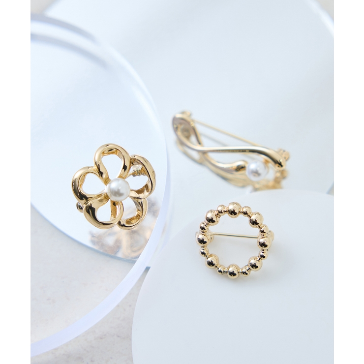 ゴールド(90) | フラワーモチーフプチブローチセット | ROPE' PICNIC