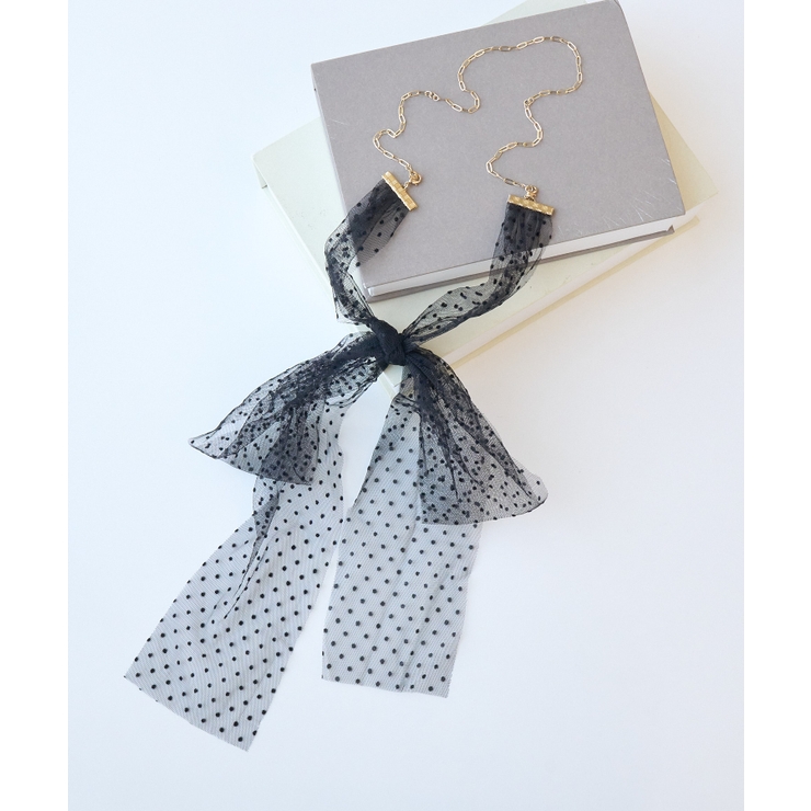 ブラック系(02) | オーガンジーチュールリボンネックレス | ROPE' PICNIC