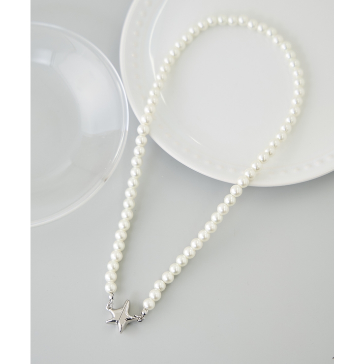 シルバー(93) | スターモチーフマグネットガラスパールネックレス | ROPE' PICNIC