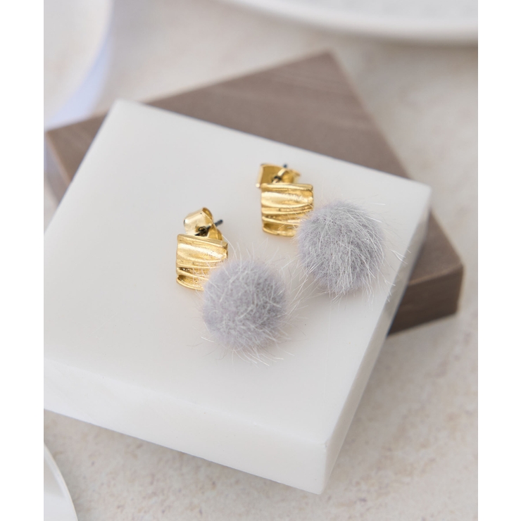 ライトグレー(08) | シャギーボールピアス | ROPE' PICNIC