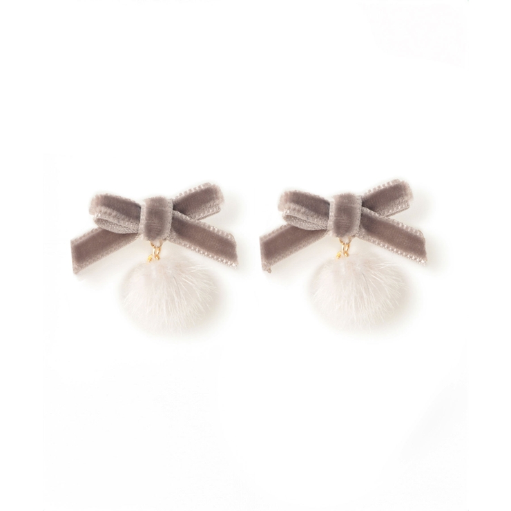 ベルベットリボン×シャギーボールプチピアス | ROPE' PICNIC | 詳細画像5 