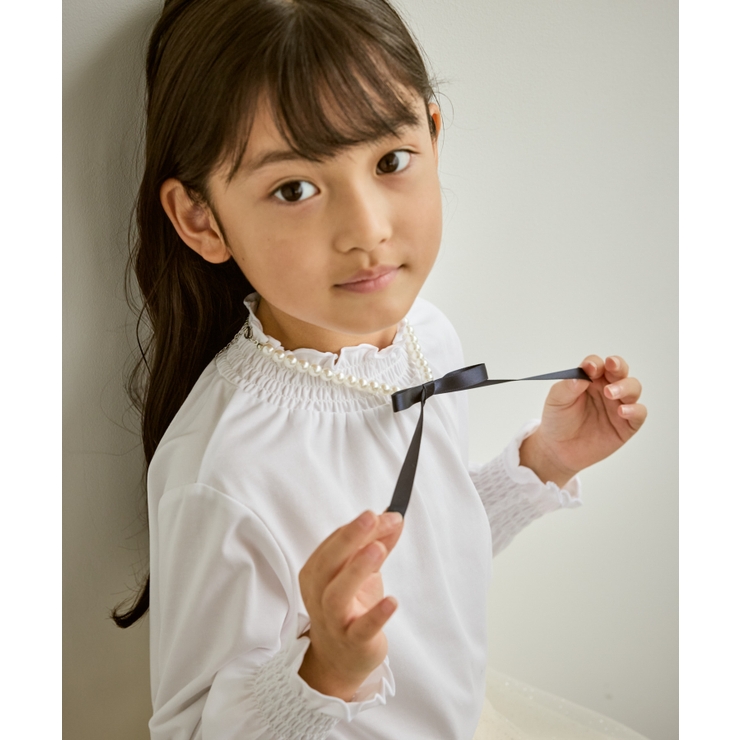 ネイビー(40) | 【KIDS/キッズ】パールリボンネックレス | ROPE' PICNIC【KIDS】