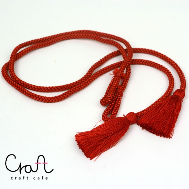 手芸材料！房付き 紐 房付きひも2本組（赤） | kimonocafe | 詳細画像1 