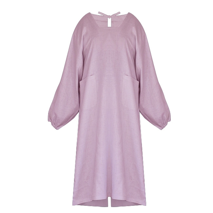 洋服でも着物でも使えるリネンのロング割烹着 無地 麻 | kimonocafe | 詳細画像12 