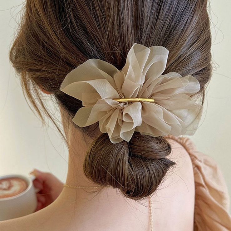 送料無料 内祝い フラワーリボン風バレッタ 小物 雑貨[品番：IK000007358 ヘアアクセサリー
