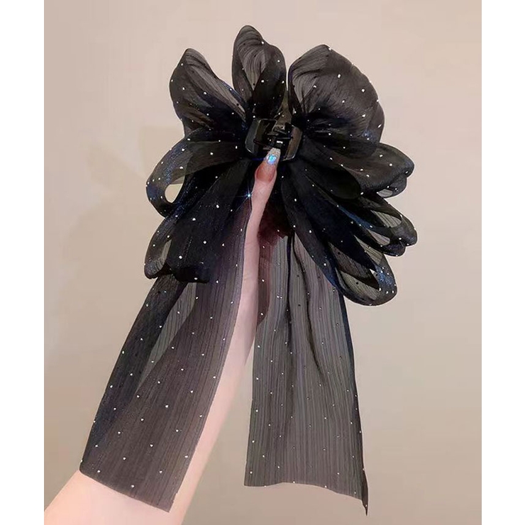 ボリュームシフォンリボンバンスクリップ 2色 小物 | kirakiraShop  | 詳細画像3 