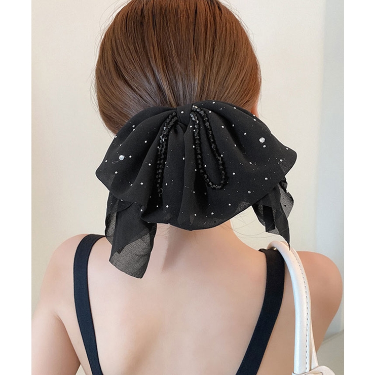 シフォンリボンバンスクリップ ヘアクリップ バンスクリップ | kirakiraShop  | 詳細画像3 
