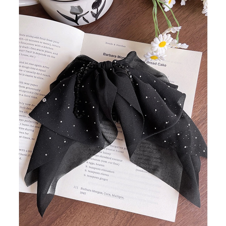 シフォンリボンバンスクリップ ヘアクリップ バンスクリップ | kirakiraShop  | 詳細画像4 