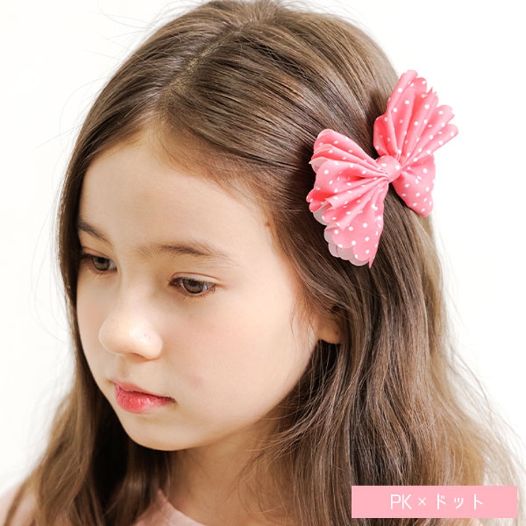 リボンヘアクリップ 子供服 キッズ 女の子 春 夏 秋 冬[品番