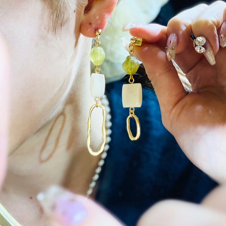 ストーン ドロップ ピアス韓国 | lattencos | 詳細画像3 