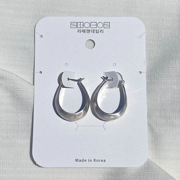 シルバー | ワイド フープ ピアス | lattencos