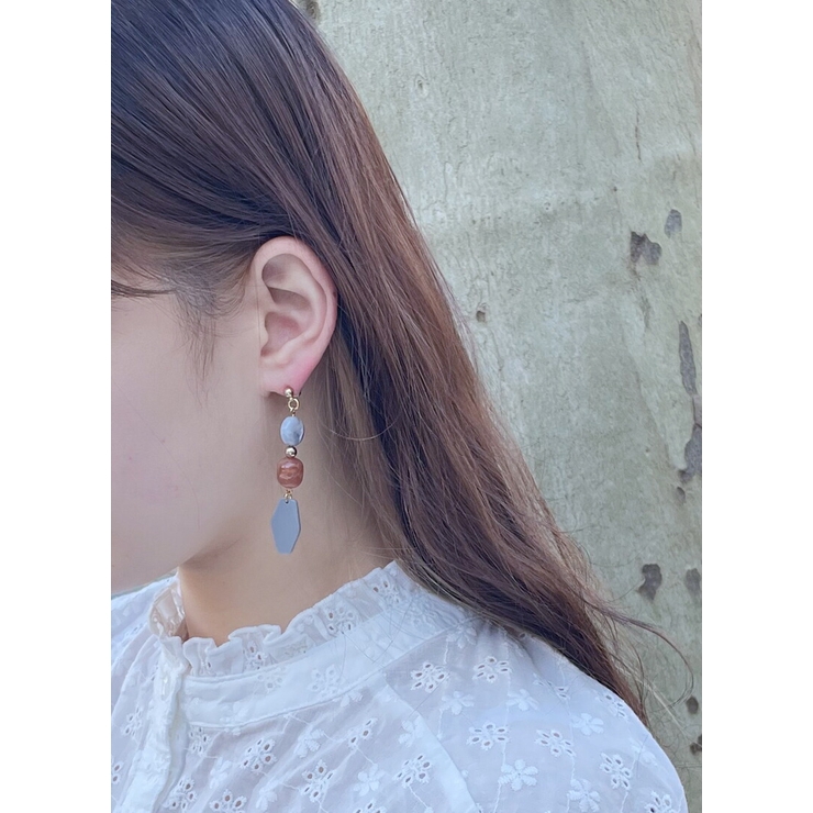 Lavish ドロップピアス Latisha ドロップピアス, フラワー, ホワイト, ローズゴールド
