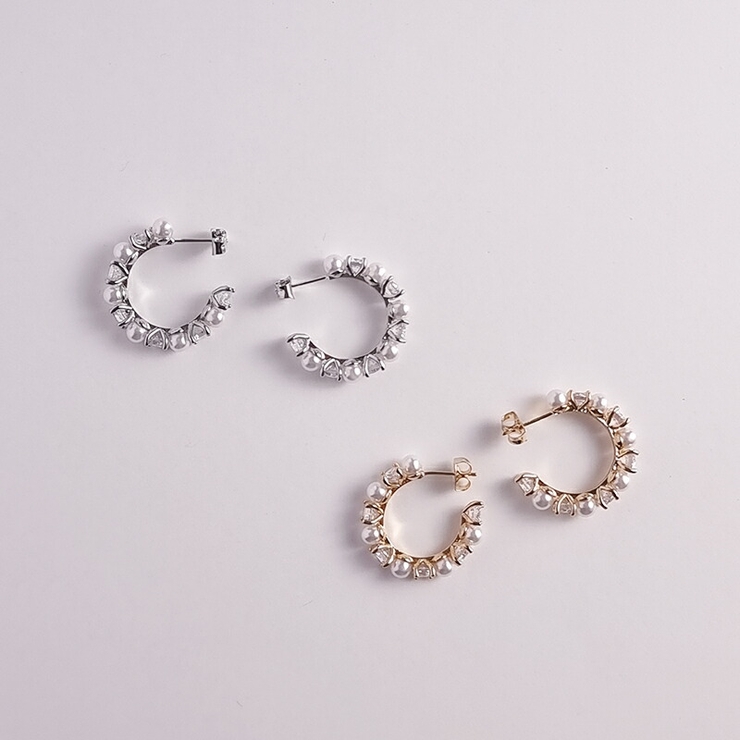 パール サークル ピアス韓国 | lattencos | 詳細画像4 