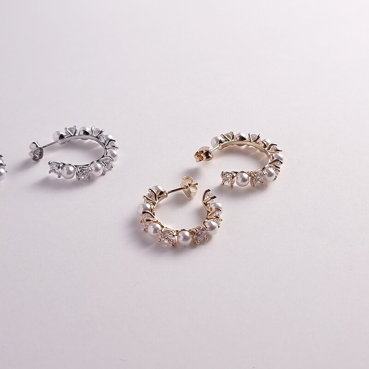 パール サークル ピアス韓国 | lattencos | 詳細画像5 