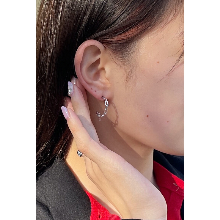 キュービック チェーン ピアス | lattencos | 詳細画像2 