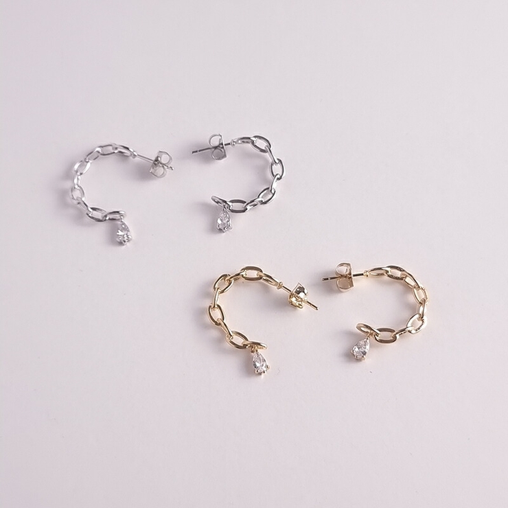キュービック チェーン ピアス | lattencos | 詳細画像5 