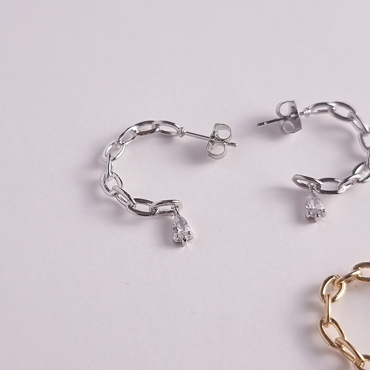 キュービック チェーン ピアス | lattencos | 詳細画像7 