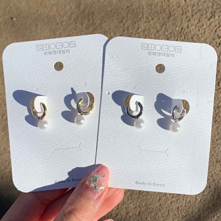 パール ドロップ ピアス韓国 | lattencos | 詳細画像1 